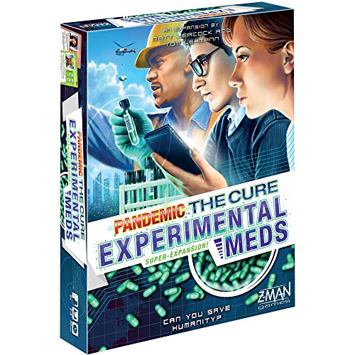 Z-Man Games Pandemic The Cure Experimental Meds Board Game EXPANSION Family Board Game Cooperative Board Game Ages 8+ 2 to 5 players Average Playtime 30 minutes Made by Z-Man Games