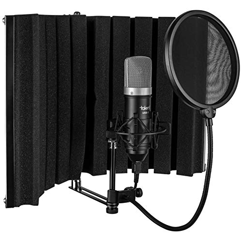 Talent All-in-One USB Podcast Condenser Microphone with Vocal Booth, Shock Mount and Pop Filter Works on PC, Mac, Gaming, Recording Studio, Streaming, Podcasting.