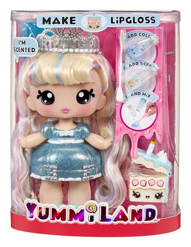 Yummiland Large Doll + Lipgloss Pet- Callie Birthday Cake, Age 4+