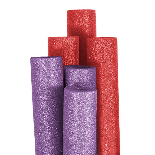 Robelle 6-Pack Pool Noodles Jumbo, Purple and Red