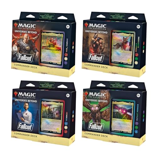 Magic: The Gathering Fallout Commander Deck Bundle Includes All 4 Decks 1 Hail Caesar, 1 Scrappy Survivors, 1 Science!, and 1 Mutant Menace