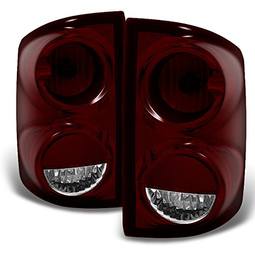 AKKON - For Dodge Dakota Dark Red Rear Tail Lights Brake Lamps Driver Left + Passenger Right Replacement Pair