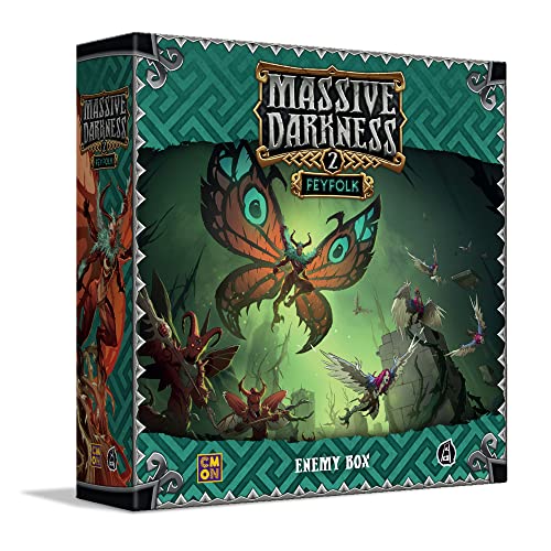 CMON Massive Darkness 2 Feyfolk Enemy Box Expansion Tabletop Miniatures Game Cooperative Strategy Game for Adults and Teens Ages 14+ 1-6 Players Average Playtime 60 Minutes Made by CMON