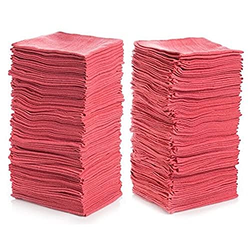 Simpli-Magic 78966-100PK Shop Towels 14x12, Red, 100 Pack