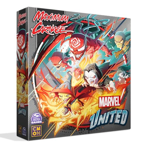 CMON Marvel United: Maximum Carnage Expansion - Tabletop Miniatures Strategy Game, Cooperative Superhero Game for Kids Adults, Ages 14+, 1-5 Players, 45 Min Playtime, Made