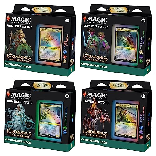 Magic: The Gathering The Lord of The Rings: Tales of Middle-Earth Commander Deck Bundle includes Pack of 4 Decks