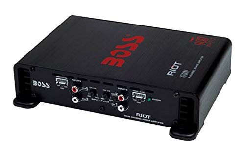 BOSS Audio R1004 400W 4-Channel Car Amplifier with Mosfet+8 Ga Amp Kit