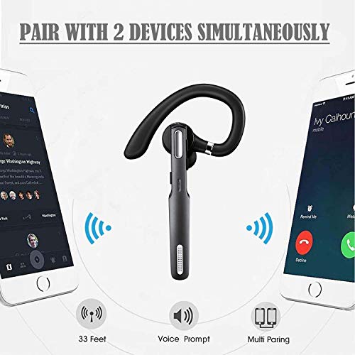 Icomtofit V5.0 Wireless Bluetooth Headset with Built-in Mic (Gray), Hands-Free Earphones for iPhone and Android.