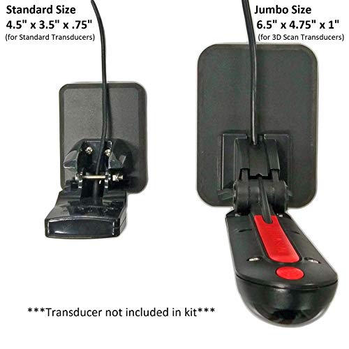 Seaworthy Innovations Jumbo Black Stern Pad Transducer Mounting Kit with Genuine 3M VHB Adhesive (for Large 3D Scan Transducers) - Made in USA
