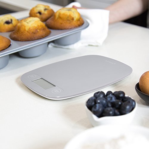 GreaterGoods Digital Kitchen Food Scale, Ash Grey (Measures Grams and Ounces)