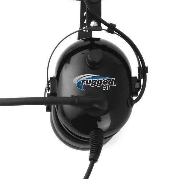 Rugged Air RA200 General Aviation Pilot Headset: Noise Reduction, Dual GA Plugs, MP3 Input, Adjustable Headband (Plus Headset Bag)