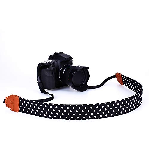 Eorefo Camera Shoulder Strap for Compact Digital, Mirrorless, and DSLR Cameras (Black)