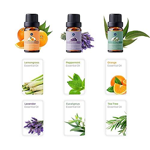 Essential Oils Diffuser Oils Set (6 X 10ml) Pure Essential Oils For Diffuser,  Humidifier, Massage, Aromatherapy, Skin & Hair Care Good Essential Sweet