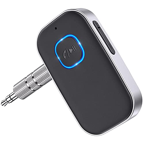 COMSOON Bluetooth 5.0 Audio Receiver for Car/Home Stereo (16H Battery Life, Noise Cancelling, Hands-Free Call) - 2021 Upgraded - Black+Silver