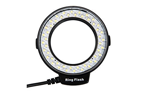 Lightdow 48-Piece Macro LED Ring Flash Light with LCD Screen Display for Canon, Nikon, and Sony DSLR Cameras