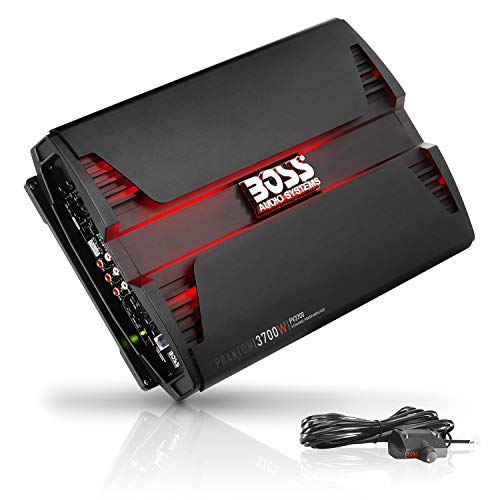 BOSS Audio Systems PV3700 5-Ch Car Amplifier – Phantom Series, 3700W, Class A-B, 2-4 Ohm Stable, Mosfet Power Supply, Bridgeable, Remote Subwoofer Control