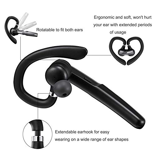 Icomtofit V5.0 Wireless Bluetooth Headset with Built-in Mic (Gray), Hands-Free Earphones for iPhone and Android.