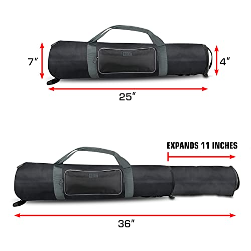 USA Gear Padded Tripod Case Bag (21-35in) with Adjustable Size, Pocket & Shoulder Strap for Camera Accessories