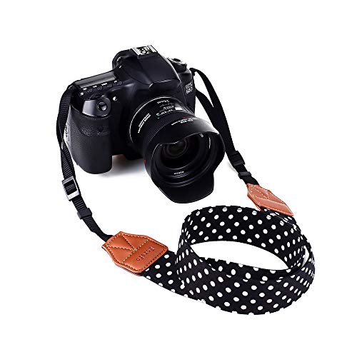 Eorefo Camera Shoulder Strap for Compact Digital, Mirrorless, and DSLR Cameras (Black)