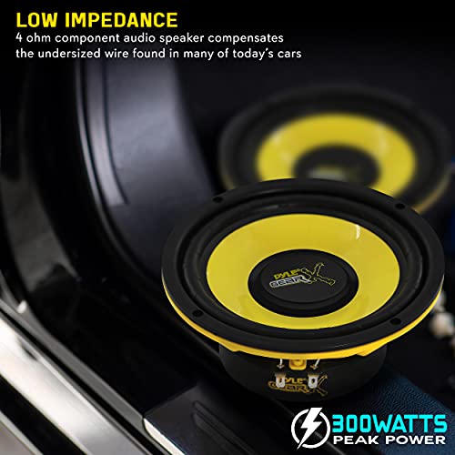 Pyle 6.5" Mid Bass Speaker System (PLG64) - 300W Peak Power, 4 Ohm Impedance, 60Hz-20KHz Frequency Response