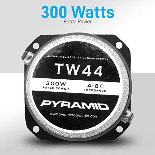 Pyramid TW44 1" Car Audio Tweeter Speaker (Black Finish, 300W Peak, 4-8 Ohm, 30oz Magnet Structure)