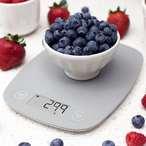 GreaterGoods Digital Kitchen Food Scale, Ash Grey (Measures Grams and Ounces)