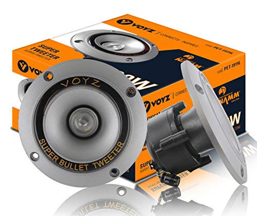 VOYZ 300W Max Power Speaker Tweeter with Aluminum Diaphragm, High Temp. Voice Coil - 4-8?, 1 Pair (2pcs) (PET-1919L)