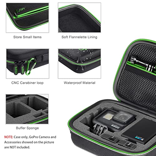 HSU Protective Carry Case for GoPro Hero 11/10/9/8, Hero 7 Black, 6, 5, 4, Black, Silver, 3+, 3, Hero (2018) and Accessories, Upgraded Interior Foam Storage Solution for Adventurers