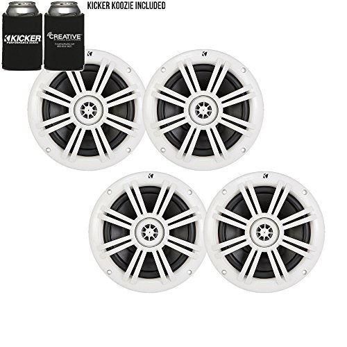 Kicker OEM 6.5" 4? Replacement Marine Coaxial Speaker Bundle (4 Speakers)