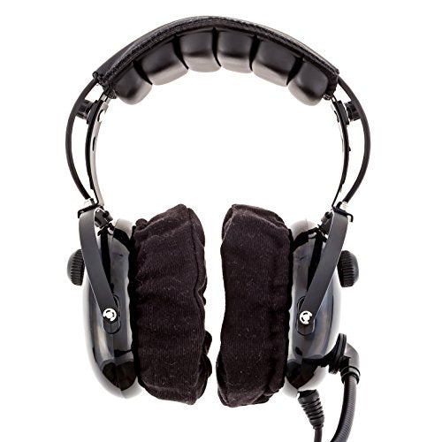 Kore Aviation 100% Cotton Double Knit Washable Cloth Ear Covers (Sold in Pairs) for Aviation, Racing, Gaming, Hunting and Safety Headsets