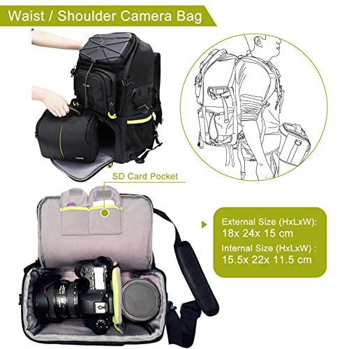 Endurax XL Camera DSLR SLR Backpack for Hiking 15.6 Laptop Compartme