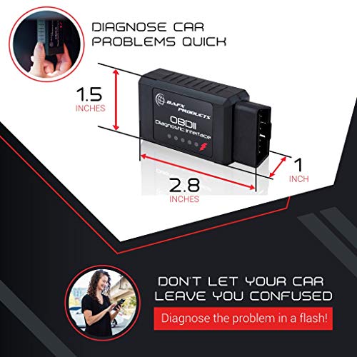 Bafx Products Bluetooth Obd2 Obdii Car Diagnostic Code Reader Scanner Tool  