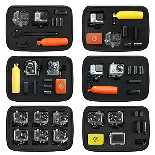 CamKix Carrying Case for GoPro Hero 5 Black & Session, Hero 4, 3+, 3, 2, 1 - Customizable Interior - Travel or Home Storage