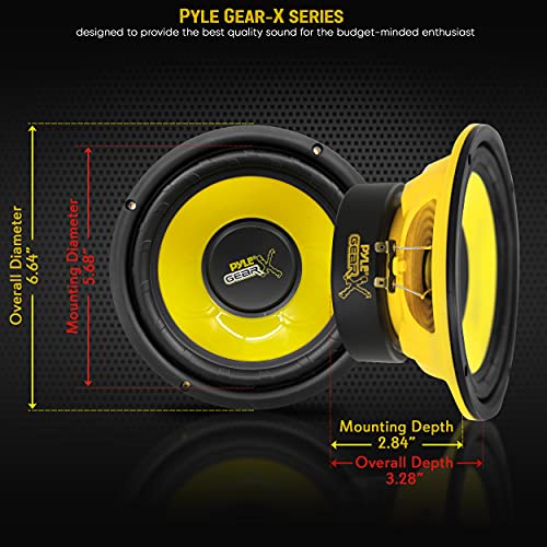 Pyle 6.5" Mid Bass Speaker System (PLG64) - 300W Peak Power, 4 Ohm Impedance, 60Hz-20KHz Frequency Response