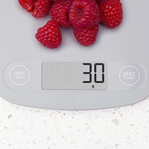 GreaterGoods Digital Kitchen Food Scale, Ash Grey (Measures Grams and Ounces)