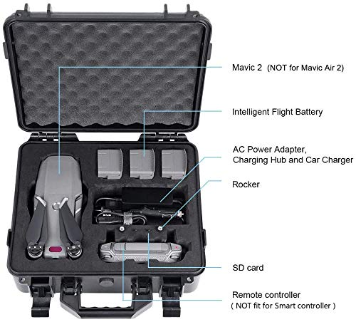 Smarty Hard Carrying Case for DJI Mavic 2 Pro/Zoom Fly More Combo (Upgrade Edition) – Waterproof Storage for Drone and Accessories