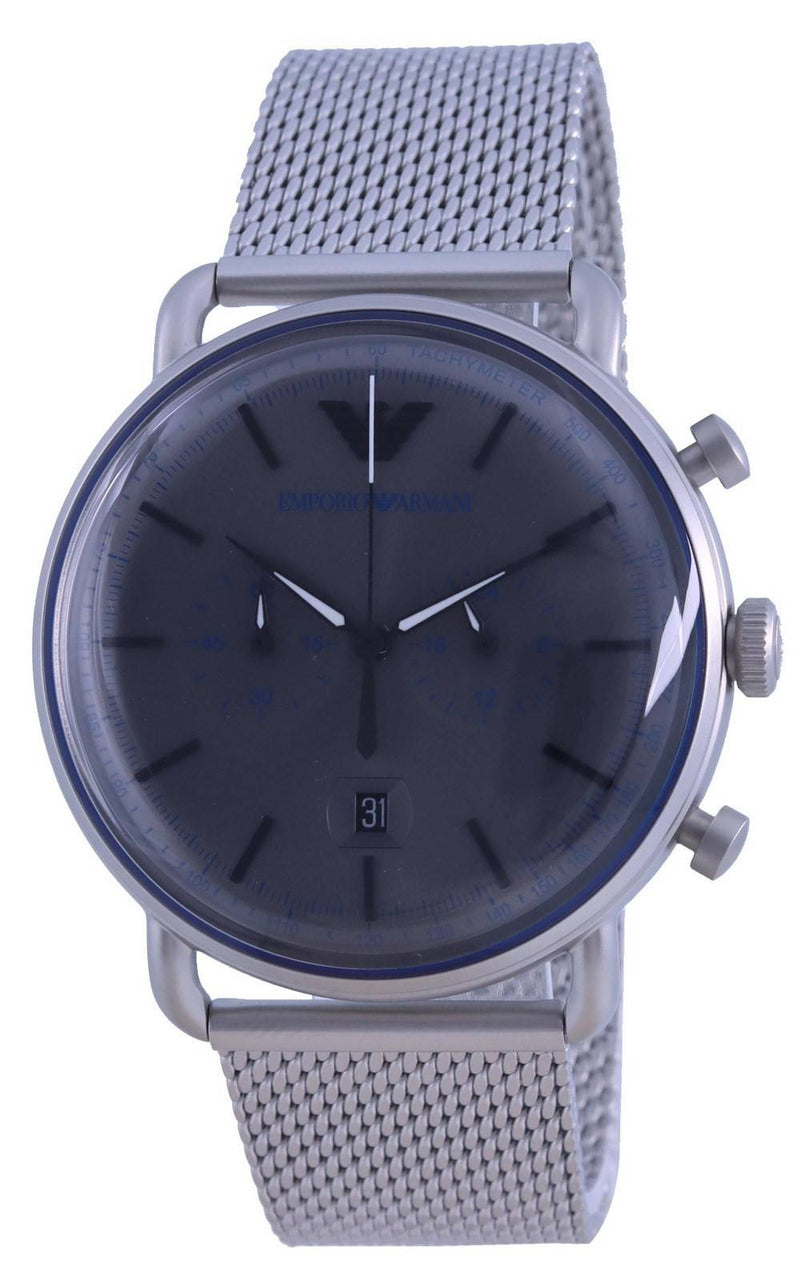 Emporio Armani Aviator Grey Dial Stainless Steel Quartz AR11383 Men's Watch