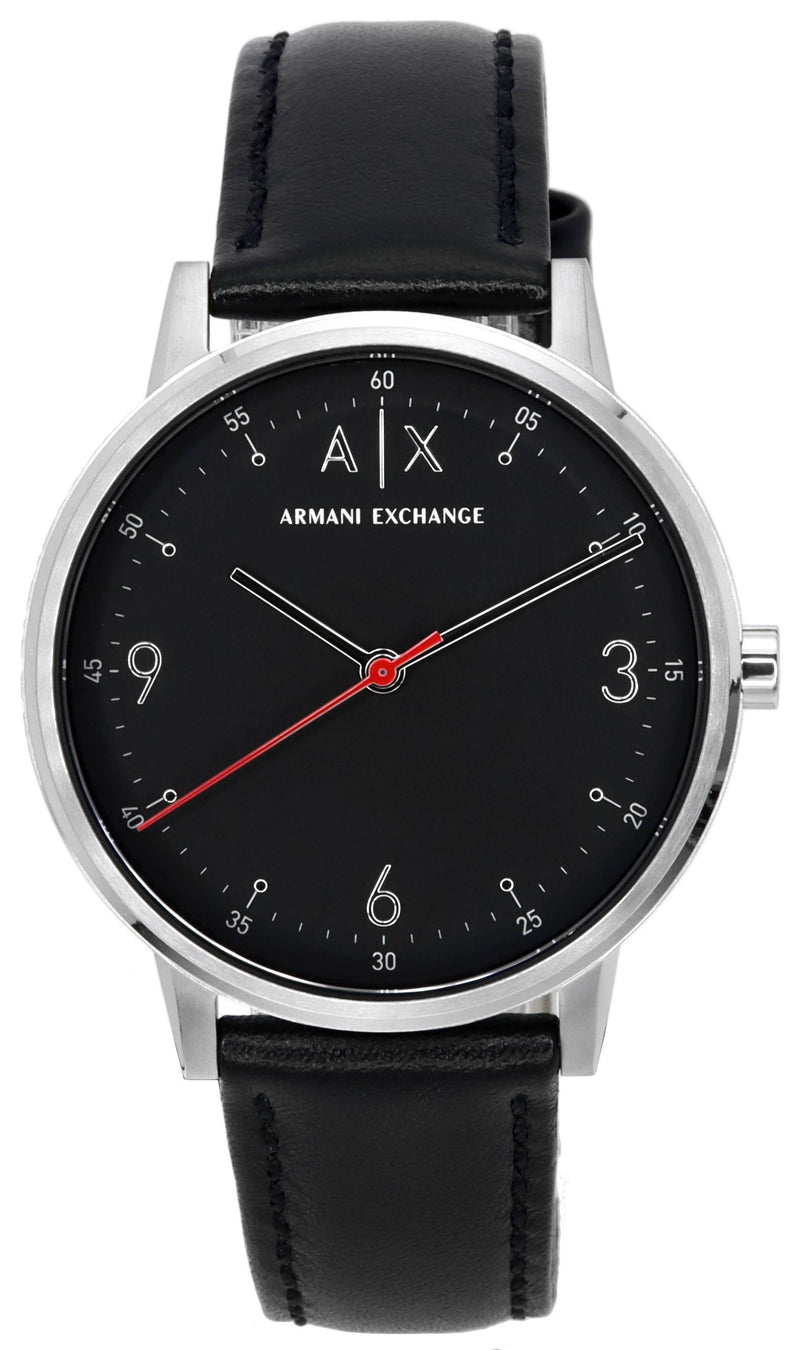 Armani Exchange Cayde Leather Strap Black Dial Quartz AX2739 Men's Watch