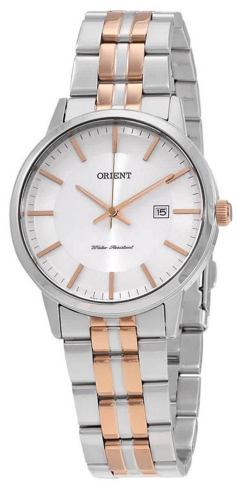 Orient Cuarzo Two Tone Stainless Steel White Dial Quartz FUNG8001W0 Men's Watch