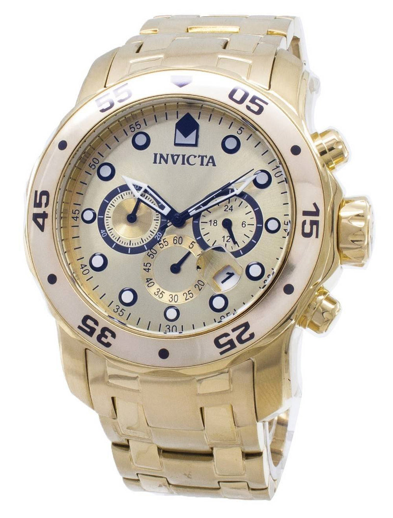 Invicta Pro-Diver Chronograph Gold Dial 0074 Men's Watch