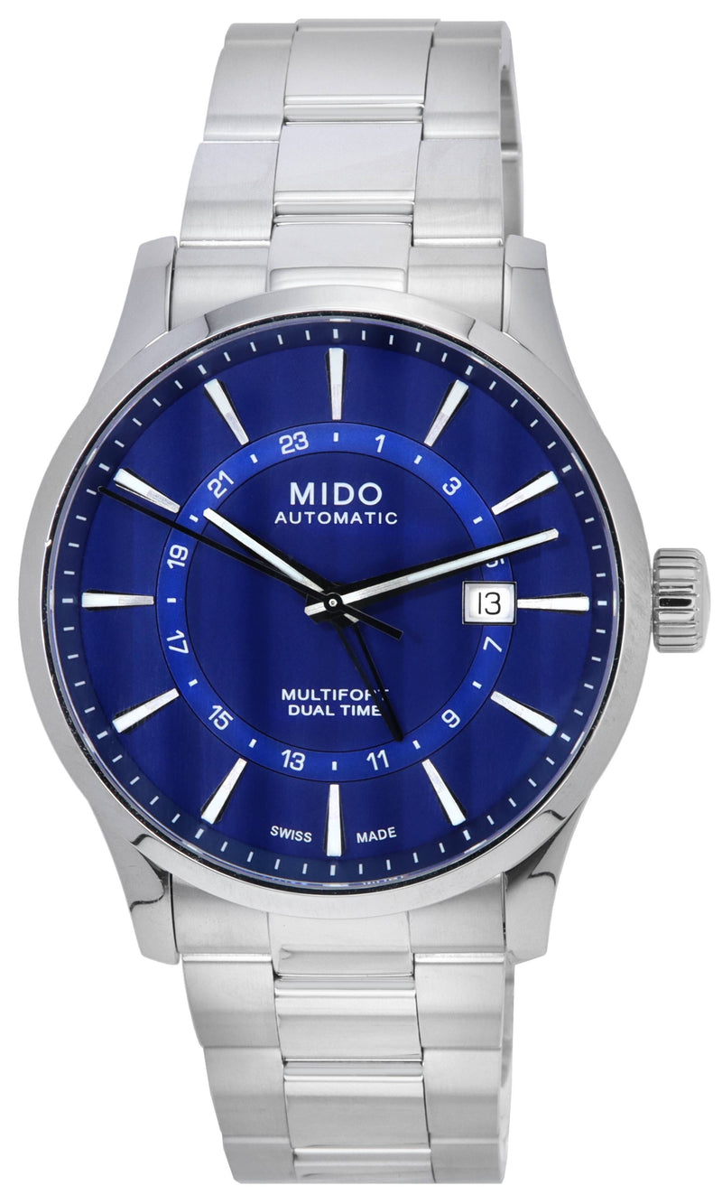 Mido Multifort Dual Time Blue Dial Automatic M038.429.11.041.00 M0384291104100 Men's Watch