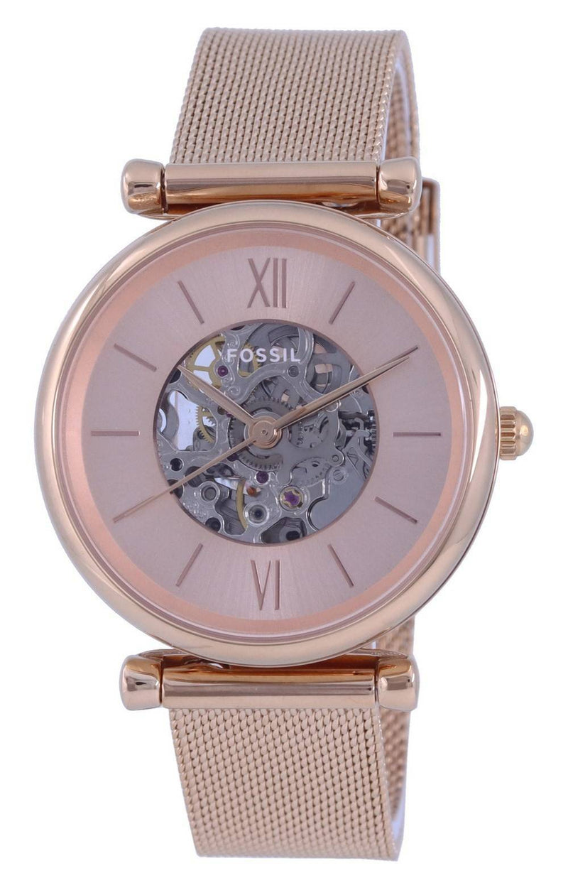 Fossil Carlie Rose Gold Tone Stainless Steel Automatic ME3175 Women's Watch