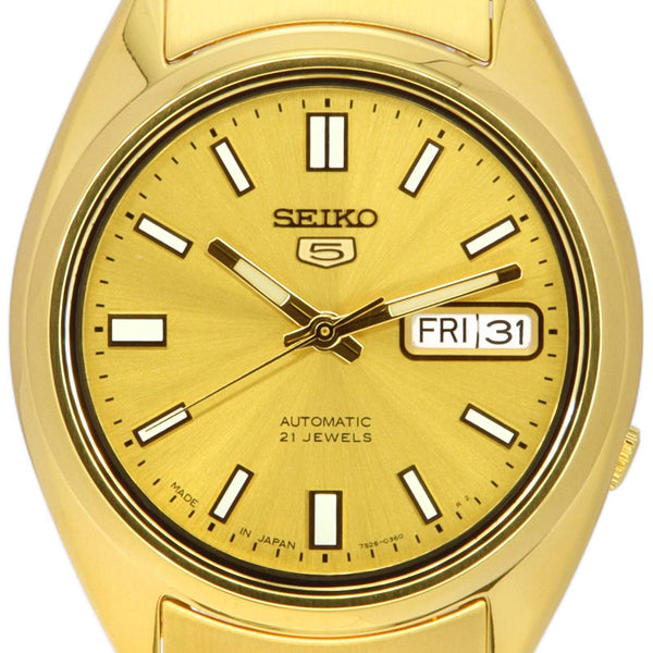 Seiko 5 Gold Tone Stainless Steel Automatic SNXS80 SNXS80J5 SNXS80J Me